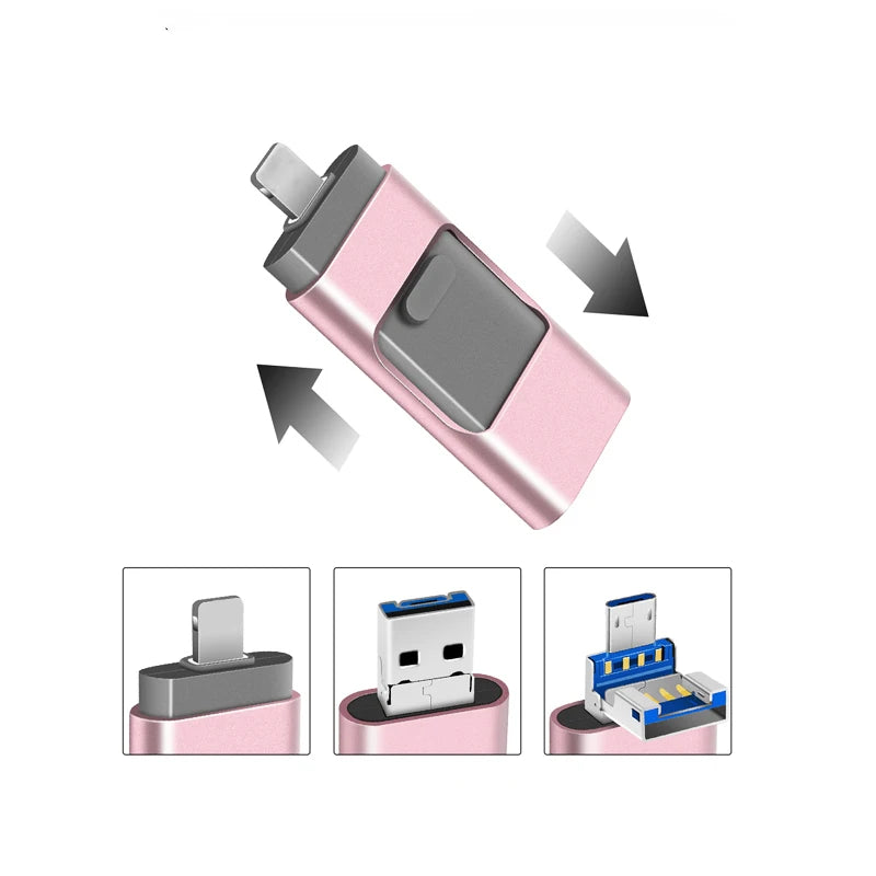 Tiga Device Usb Gitra 3 In 1 OTG USB 3.0 Smart Phone USB Flash Drive 16GB 32GB For And ...